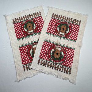 Country Classics by Franco Merry‎ Krismoose Holiday set of 2 Hand Towels